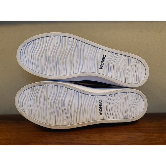 Vionic DAKOTA METALLIC NAVY BLUE Slip On Clogs Mule Flat Womens Size 9.5 - Picture 10 of 13